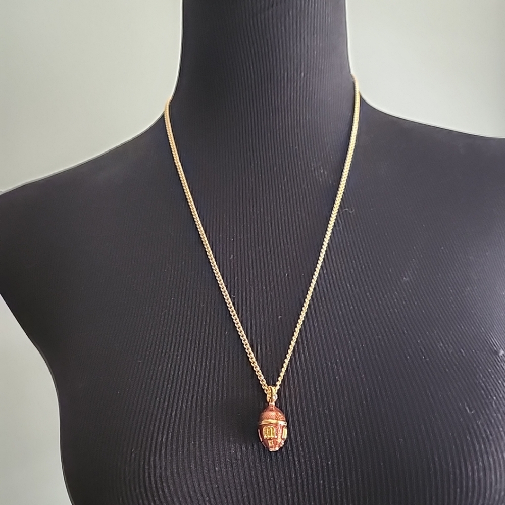 Vintage 90s Edgar Berebi Limited Edition Miniature Faberge Egg Pendant Necklace - Picture 6 of 6
